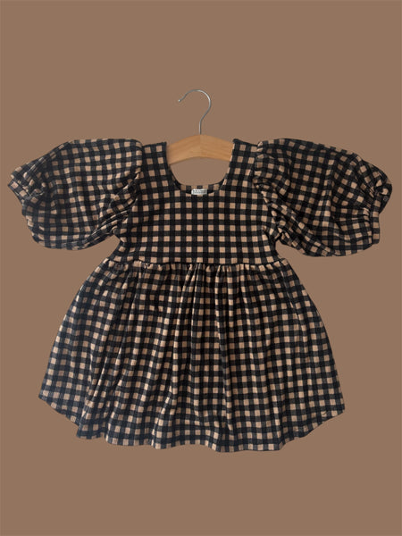 bohemian dress - fall gingham rib