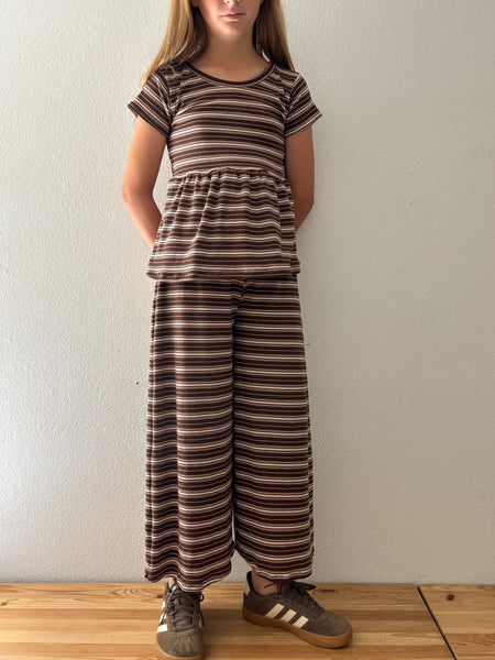 striped rib peplum + lounge pants