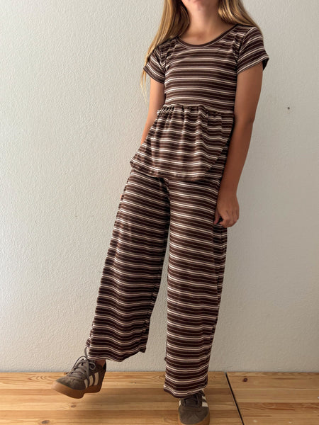 striped rib peplum + lounge pants