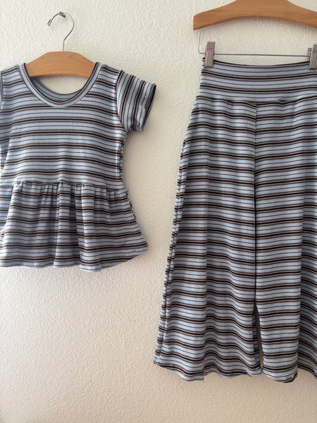 striped rib peplum + lounge pants