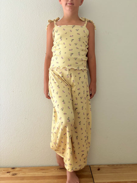 cotton pointelle cropped wide leg pants (more colors)