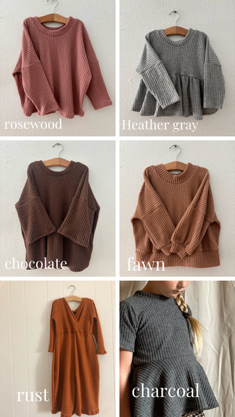 waffle knit cropped wide leg pants (more colors)