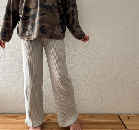 sweater rib straight leg pants