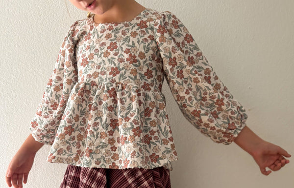 hazel floral swiss dot bohemian peplum top