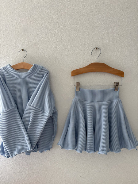 lettuce edge boxy sweater + twirl skirt