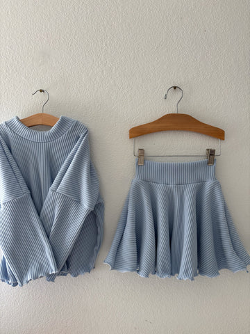 lettuce edge boxy sweater + twirl skirt