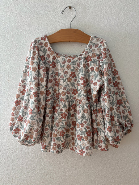 hazel floral swiss dot bohemian peplum top