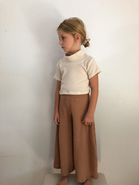 waffle knit cropped wide leg pants (more colors)