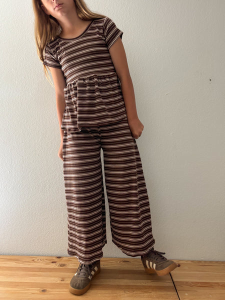striped rib peplum + lounge pants