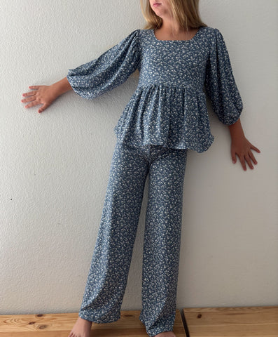 chambray floral rib set