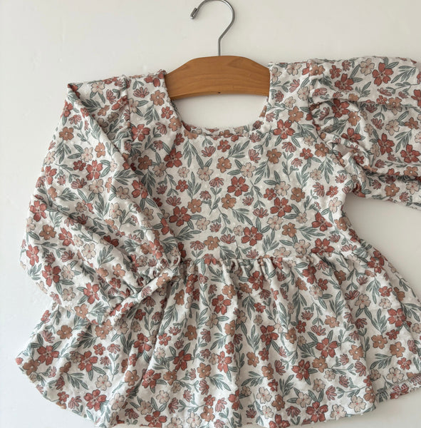 hazel floral swiss dot bohemian peplum top