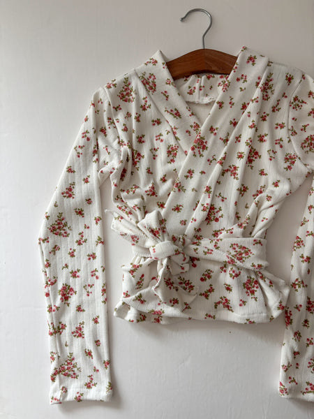 vintage floral cotton pointelle lounge set