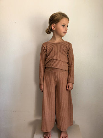 waffle knit cropped wide leg pants (more colors)