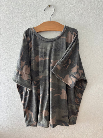 green camo oversized tee