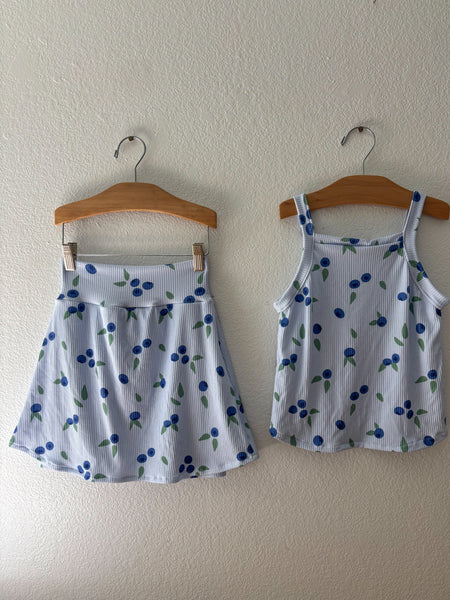 blueberry rib cami + mini skort