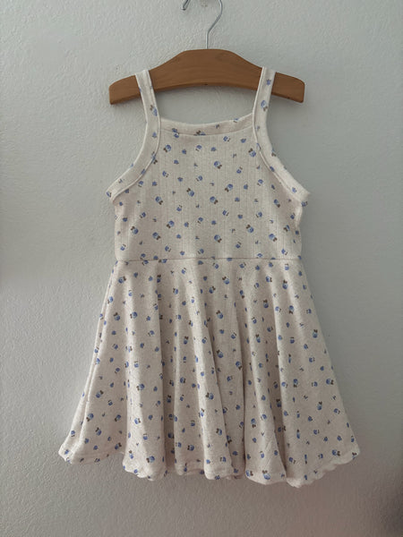 blue/oatmeal floral cotton pointelle tennis dress (built in shorts) (Copy)