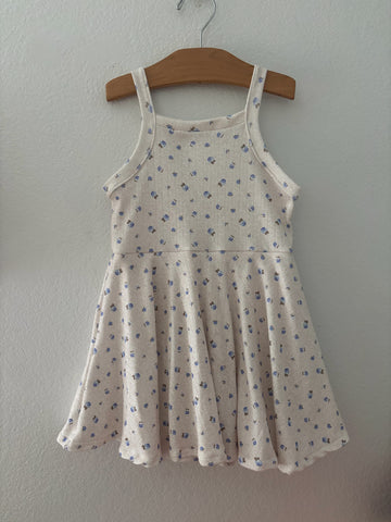 blue/oatmeal floral cotton pointelle tennis dress (built in shorts) (Copy)