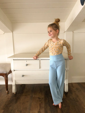 textured rib straight leg pants (more colors)