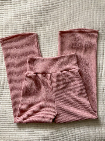 textured rib straight leg pants (more colors)