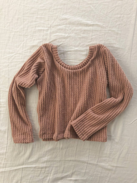 waffle knit long sleeve cropped top (more colors)