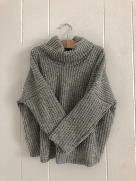 waffle knit boxy turtleneck sweater (more colors)