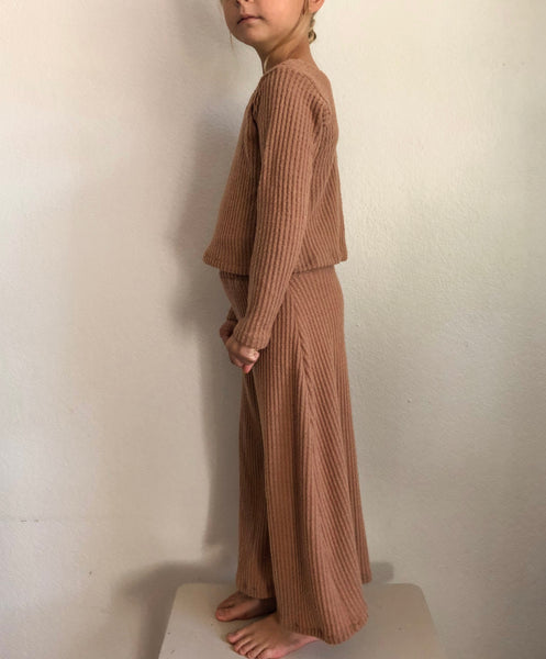 waffle knit cropped wide leg pants (more colors)